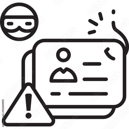 Cybercrime icon in Outline Style. Simple Vector Design. Simple Vector Outline Icon