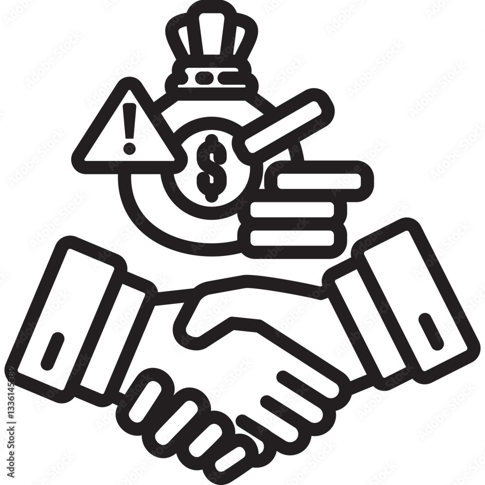 Bribery icon in Outline Style. Simple Vector Design. Simple Vector Outline Icon Bribery icon in Outline Style. Simple Vector Design. Simple Vector Outline Icon