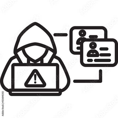 Forgery icon in Outline Style. Simple Vector Design. Simple Vector Outline Icon
