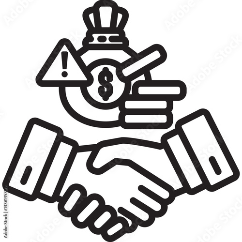 Bribery icon in Outline Style. Simple Vector Design. Simple Vector Outline Icon