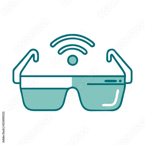 Smart augmented reality glasses icon