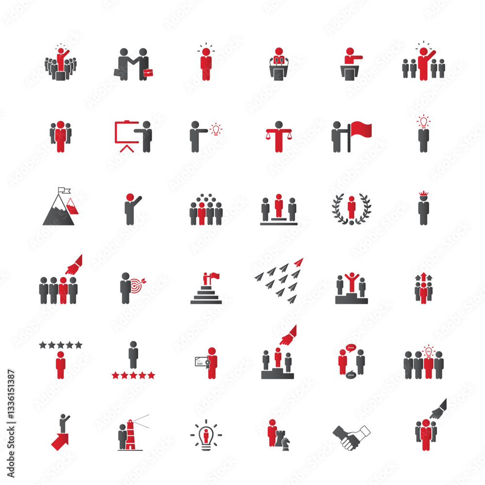 Fototapeta premium Leadership icons set