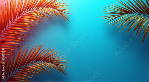 palm tree leaves, tree, fireworks, celebration, christmas, firework, holiday, night, vector, sky, nature, fire, winter, color, illustration, new, green, explosion, branch, frame, new year, snow, flowe
