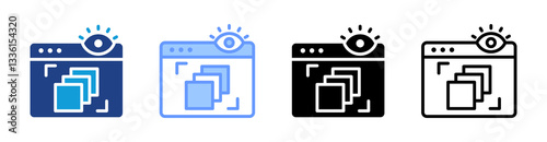 Depth Perception icon set multiple style collection