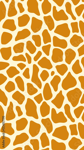 Simple flat illustration of giraffe skin pattern mobile background. Generative ai