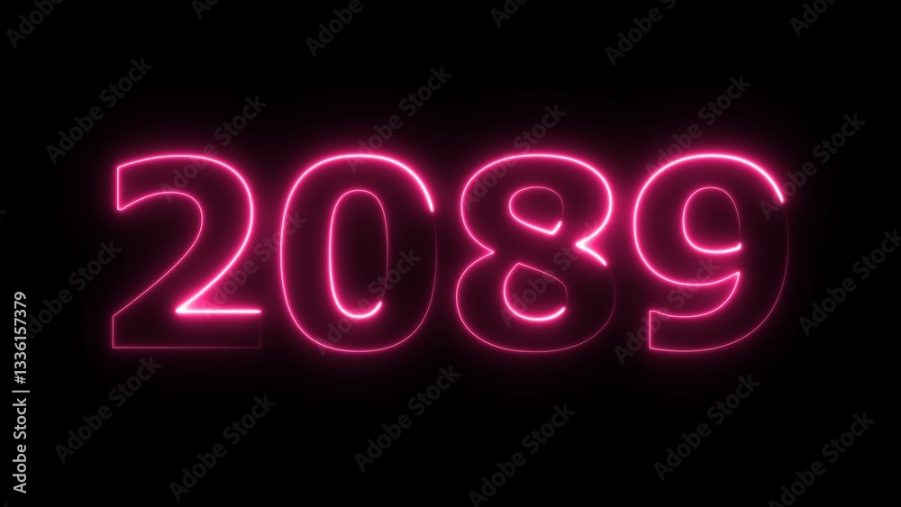 2089 Sal neon text background, Glowing neon business number illustration. 2089 Sal neon text background, Glowing neon business number illustration.