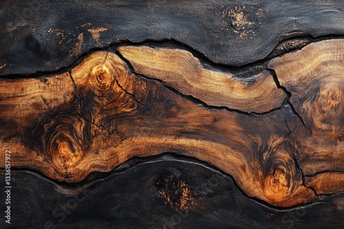 Wallpaper Mural Dark and Light Wood Slab Texture Natural Grain Cracks Torontodigital.ca