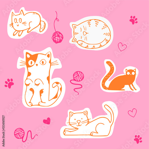 cat lovers stickers collection