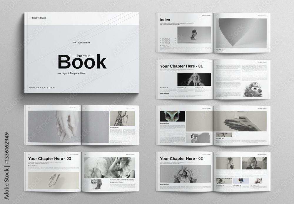 Book Layout Design Template Landscape Stock Template | Adobe Stock