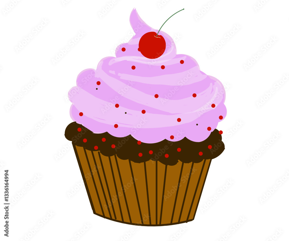 cupcake with cherry cupcake with cherry