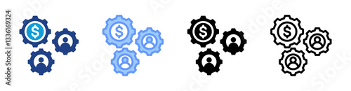 Integration icon set multiple style collection