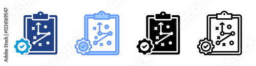 Strategy Execution icon set multiple style collection