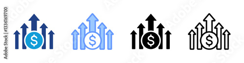 Competitive Advantage icon set multiple style collection