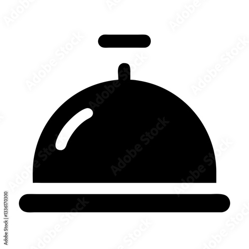 Hotel bell editable black fill icon.
