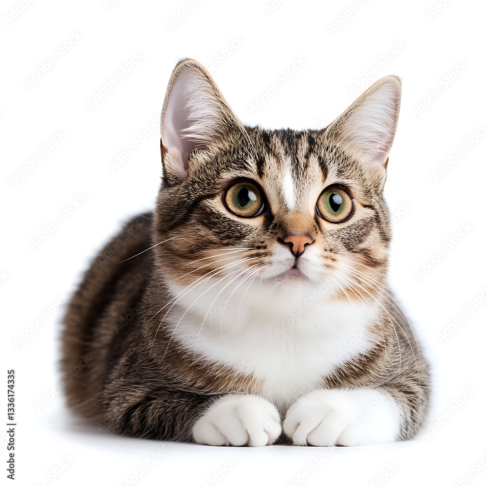 Obraz premium Cat on white background pet 