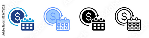 Repayment icon set multiple style collection