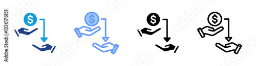Loan icon set multiple style collection
