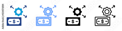 Capacity icon set multiple style collection