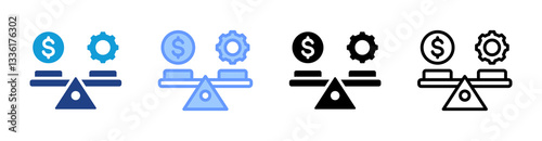 Financial Stability icon set multiple style collection