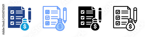 Creditworthiness Assessment icon set multiple style collection