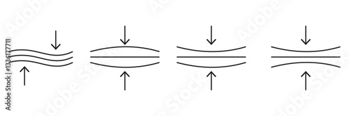 Compression arrows icon. Elasticity icon design on a white and black background . 1176