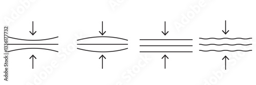 Compression arrows icon. Elasticity icon design on a white and black background . 1176