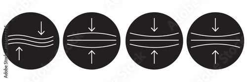 Compression arrows icon. Elasticity icon design on a white and black background . 1176
