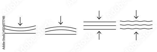 Compression arrows icon. Elasticity icon design on a white and black background . 1176