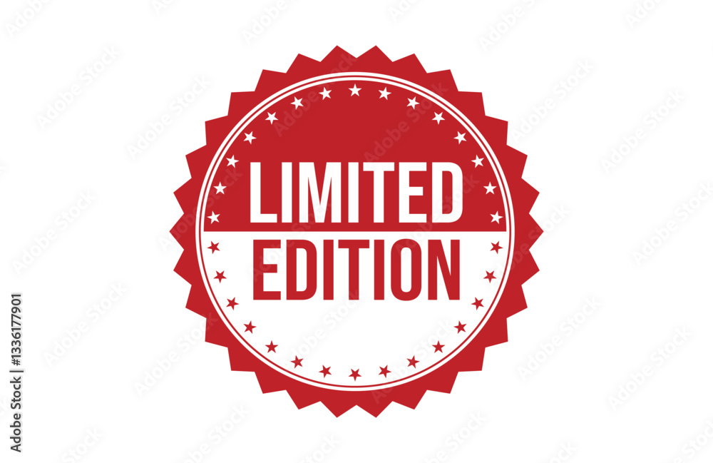Limited edition red ribbon label banner. Limited edition red ribbon label banner.