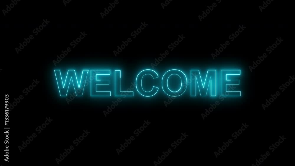WELCOME WITH GREEN GLOW STYLE IN BLACK BACKGROUND WELCOME WITH GREEN GLOW STYLE IN BLACK BACKGROUND
