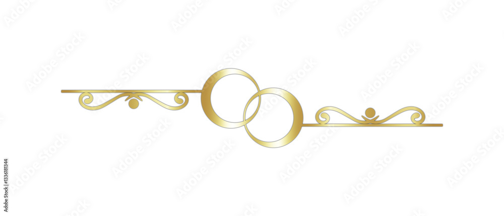Classic, Elegant, and Glossy Gold Text Divider – Isolated on White. Classic, Elegant, and Glossy Gold Text Divider – Isolated on White.
