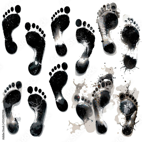 foot prints vector