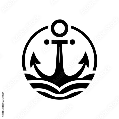 abstract ship anchor tattoo logo