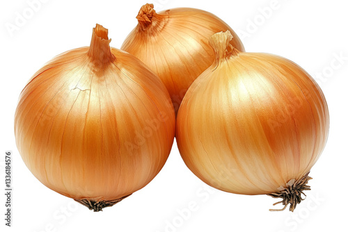 [Transparent Background PNG]Three Fresh Yellow Onions photo