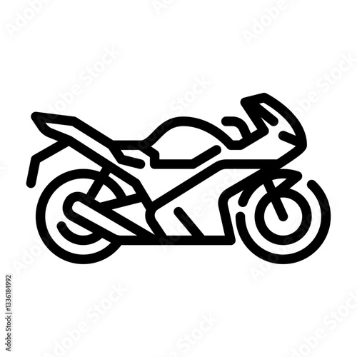 Sport motorcycle outline style icon. motorcycle line style illustration.