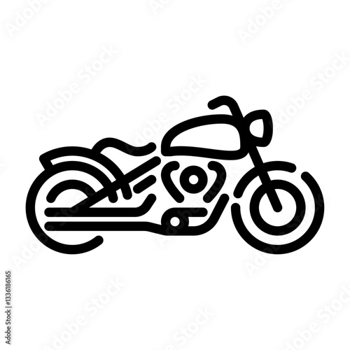 bobber motorcycle outline style icon. motorcycle line style illustration.
