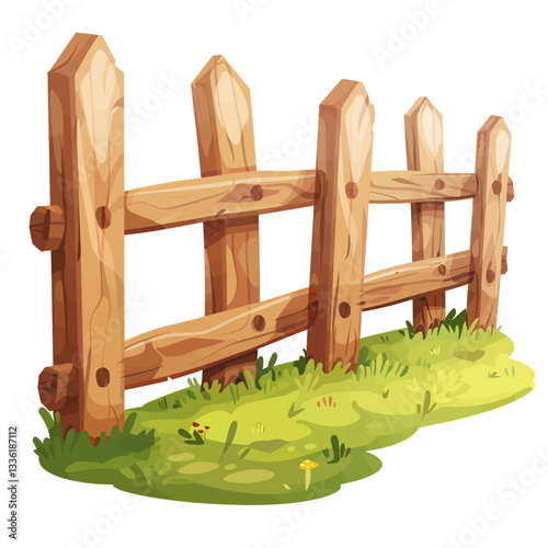 wooden fence with green grass and flowers
