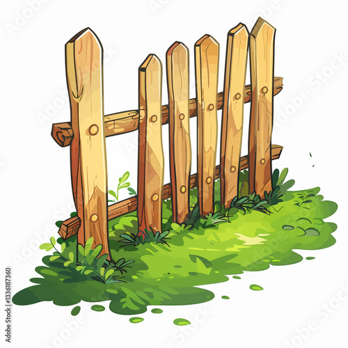 wooden fence and green grass