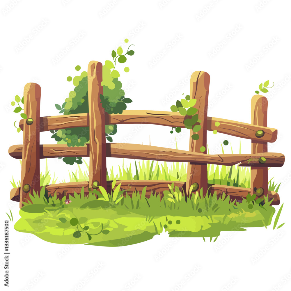 Obraz premium wooden fence and grass