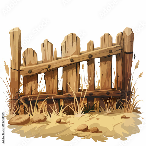 wooden fence with leaves
