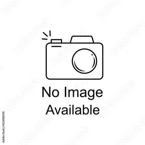 black linear photo camera logo like no image available. flat stroke style trend modern logotype art design on white. concept of picture coming soon will appear on website and photograph not displayed
