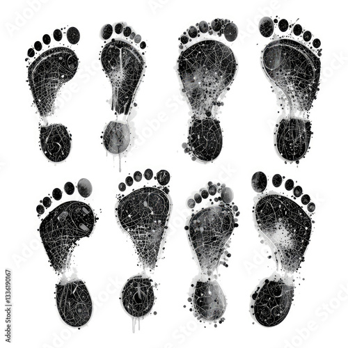 foot prints vector