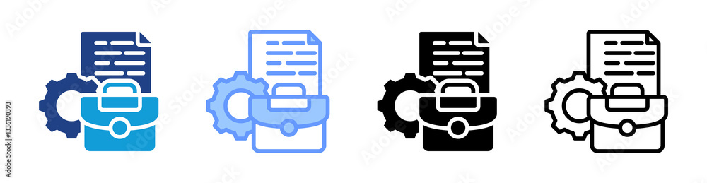 Portfolio icon set multiple style collection Portfolio icon set multiple style collection