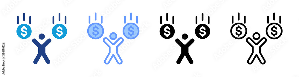 Financial Independence icon set multiple style collection Financial Independence icon set multiple style collection