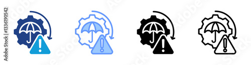 Risk Management icon set multiple style collection