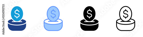 401K icon set multiple style collection