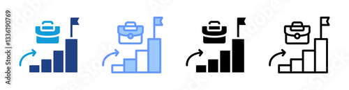 Passive Investing icon set multiple style collection