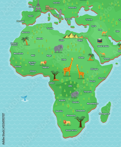 Editable Africa map vector assets with detailed outlines, customizable colors, and scalable formats. Ideal for infographics, presentations, print, and digital design projects.