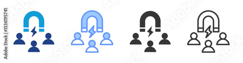 Customer Acquisition icon set multiple style collection