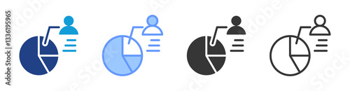 Segmentation icon set multiple style collection